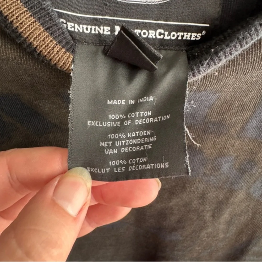 Harley Davidson Black Bleach Spell Out Sweatshirt Men's Size 2XL‎ Biker Grunge